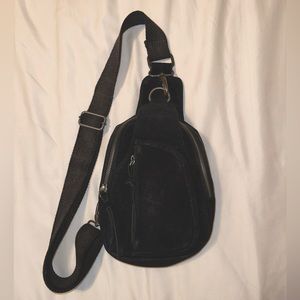 Free People black Hudson sling bag